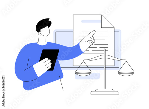 Legal notice abstract concept vector illustration. photo