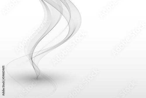 Gray transparent wave with a shadow on a white background.
