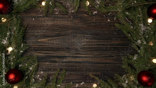 christmas frame with flashing lights. close up.