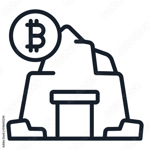 bold outline icons related to bitcoin. bitcoin currency and  finance. 