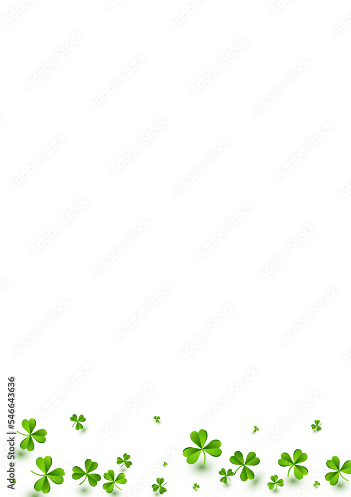 Spring Clover Falling Vector White Background. Spring Clover Falling Vector White Background.
