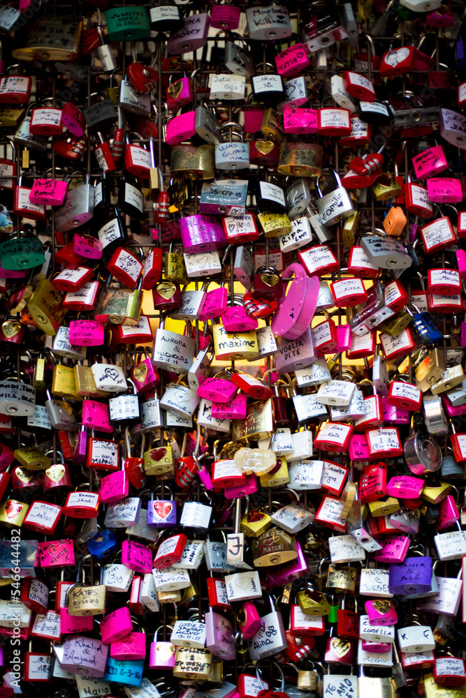 Locks cover the walls of the famed Verona, the fictional location of Shakespeare's Romeo and Juliet. Locks cover the walls of the famed Verona, the fictional location of Shakespeare's Romeo and Juliet.