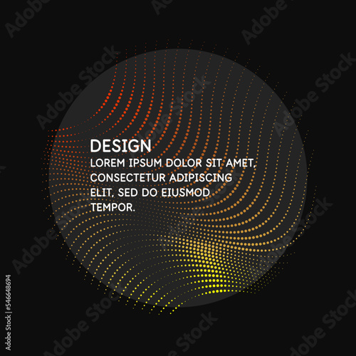 Vector abstract background with dynamic music waves, line and particles.