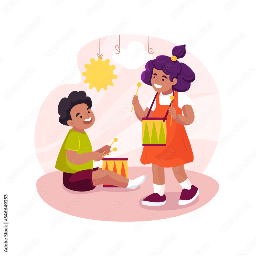 Drum class isolated cartoon vector illustration. Drum class isolated cartoon vector illustration.