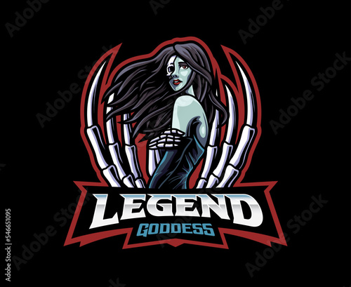 Hel goddess mascot logo design