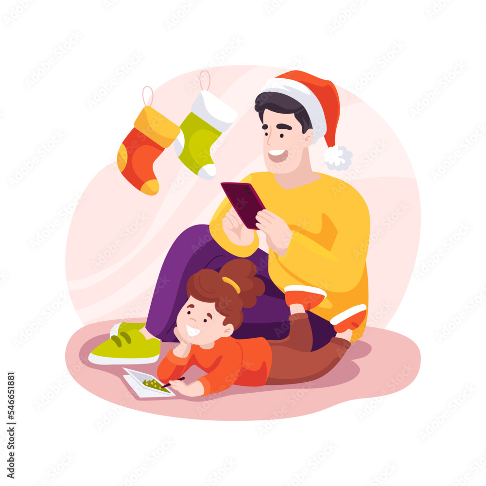 Naklejka premium Drawing e-cards isolated cartoon vector illustration.