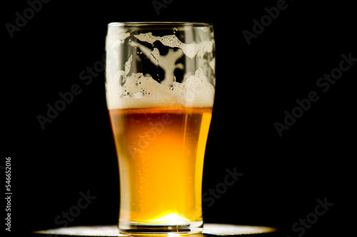 Beer beauty shot of lacing foam