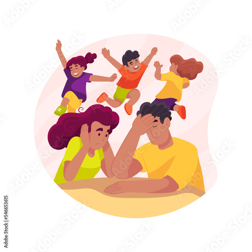 Parents go nuts isolated cartoon vector illustration.