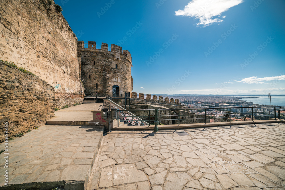 Scenes from Trigonioy Tower,  location old city of Thessaloniki, Greece 