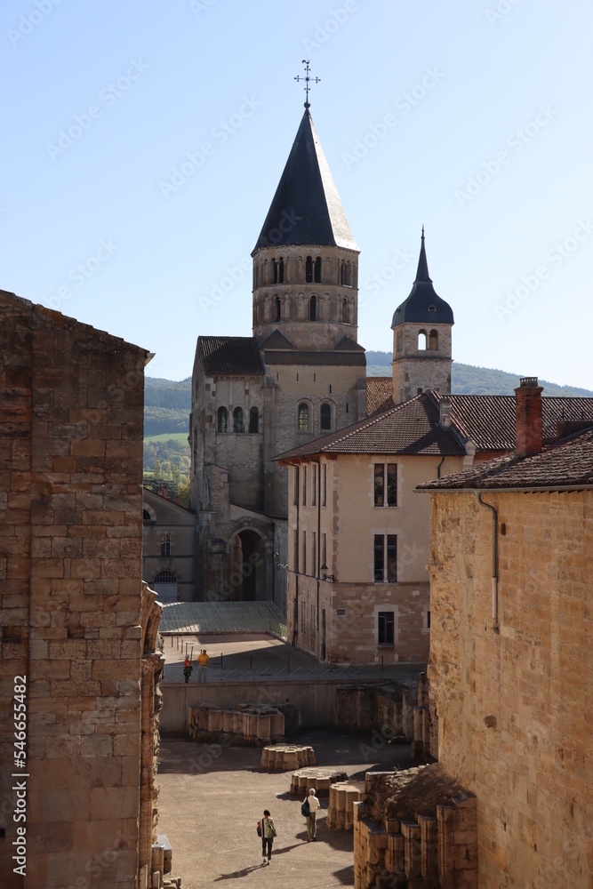 Tourism in Cluny, Burgundy, France 