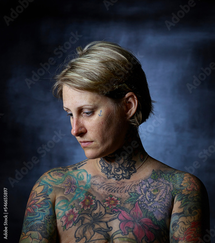 Portrait of a woman with Metastatic breast cancer. photo