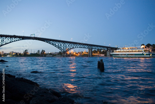 Evening in Portland - view of the bridge.