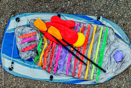 A deflated raft. photo