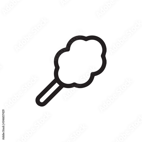 cotton candy icon vector. Linear style sign for mobile concept and web design. candy sugar symbol illustration. Pixel vector graphics - Vector.