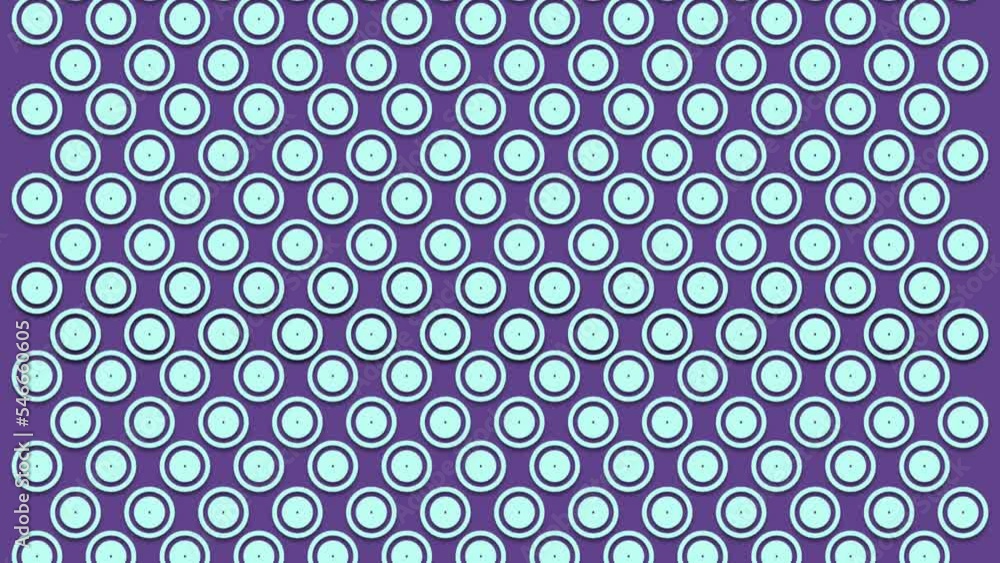 Circle design pattern purple loop background. Animated circle round geometric motion background.