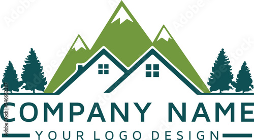 real estate mountain vector logo design