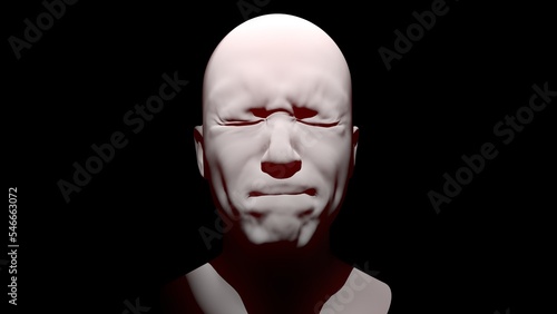 Sculpture "human pain in the dark" 3D VISUALIZATION 3D MODEL