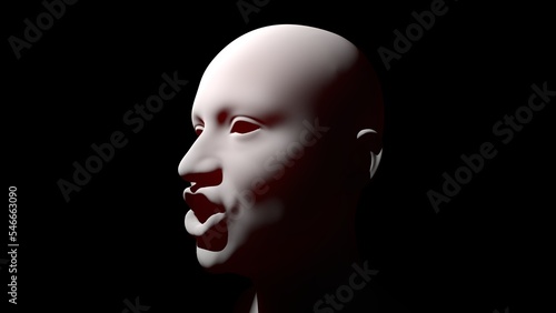 Sculpture "a man swears in the dark" 3D VISUALIZATION 3D MODEL