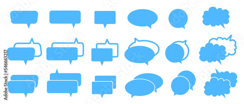 Table of messages blue. Message bubbles icons. Chat design for billboards, apps and web