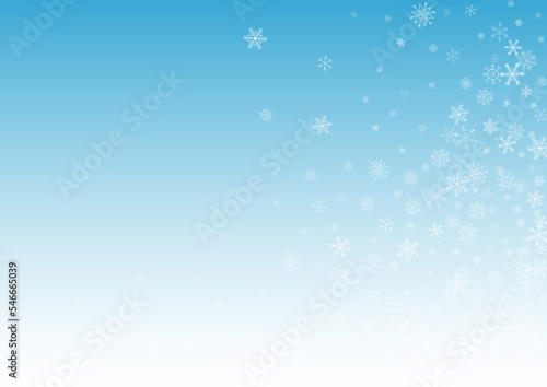 White Snowflake Vector Blue Background. magic