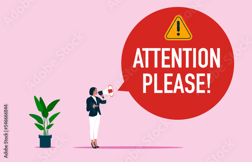 Businessman holds megaphone spreading fake news in social media. News with disinformation, lies and propaganda. Flat modern vector illustration