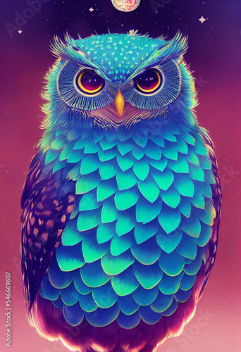 A glowing owl. Bright lights. A mystical animal. 