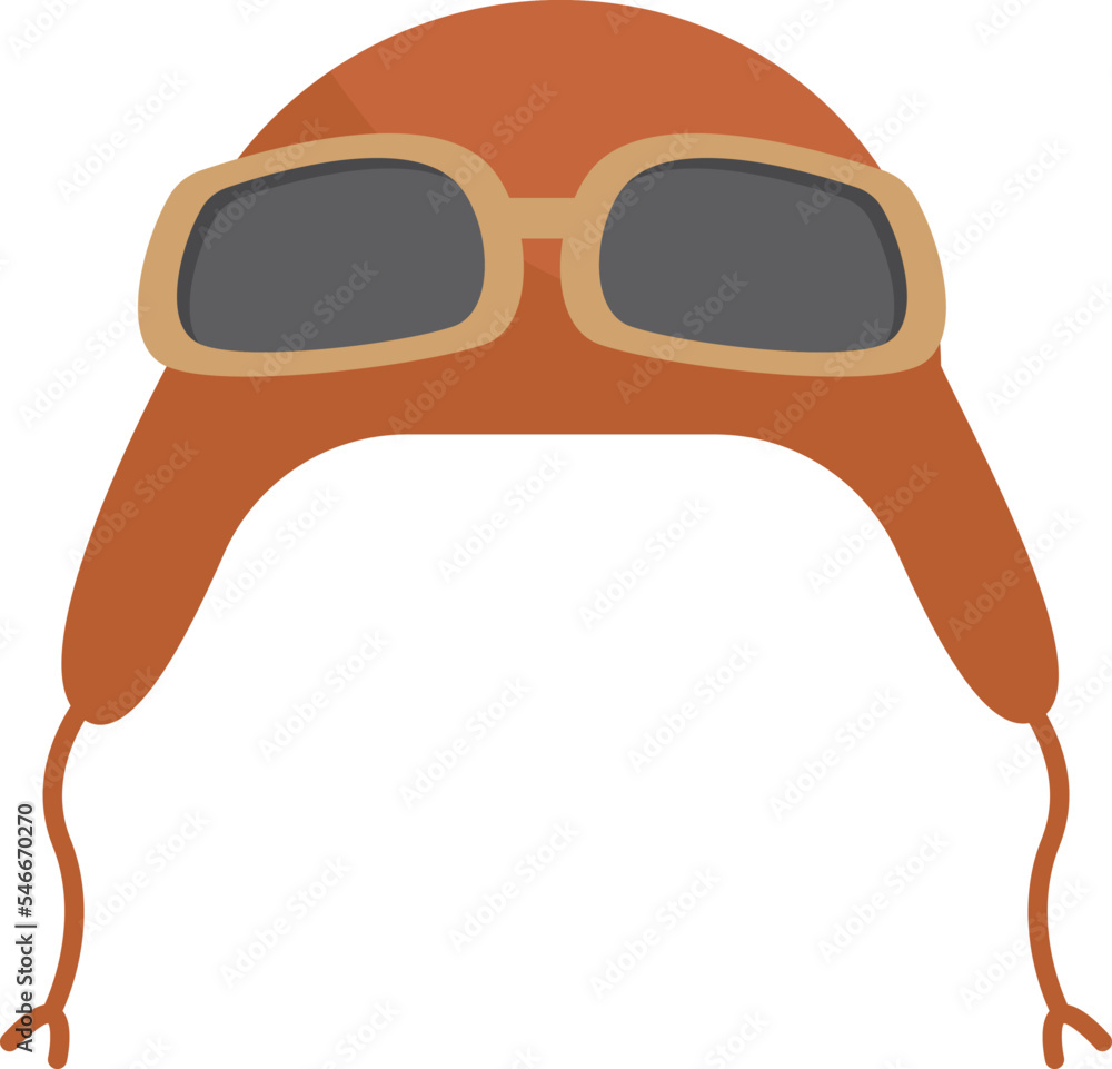 Aviator hat with glasses flat icon Cartoon element Stock Vektorgrafik Adobe Stock