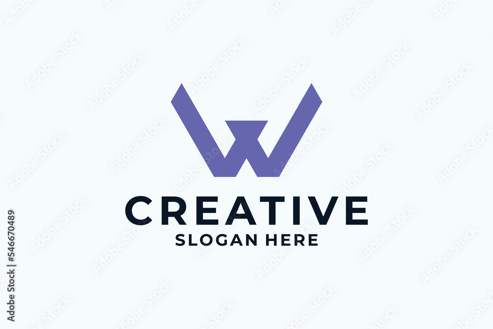 Creative letter W logo design with digital, fast, connection concept. Creative letter W logo design with digital, fast, connection concept.