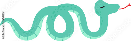 Snake flat icon Funny circus animal Entertainment