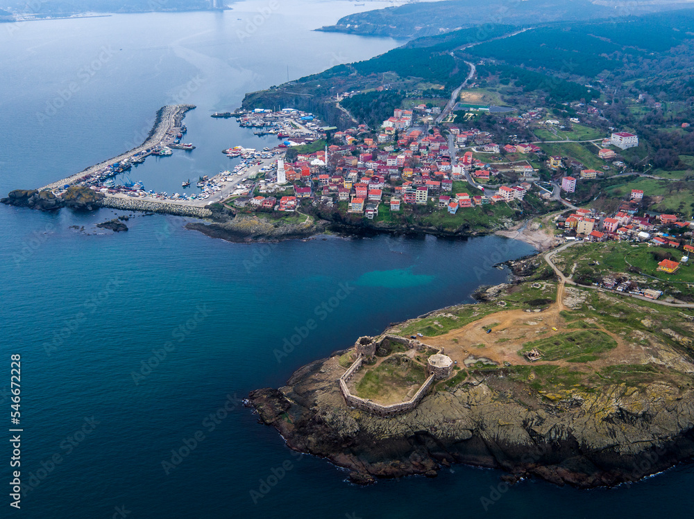 castle, harbour, village, north of istanbul