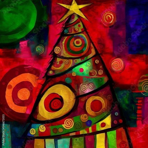 Abstract Christmas Tree | Created Using Midjourney and Photoshop