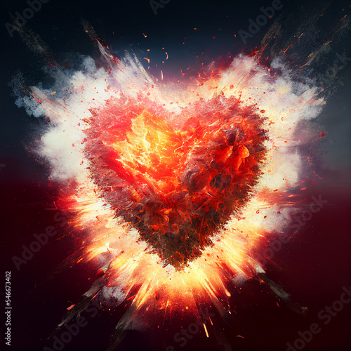 Exploding Hearts Art Beautiful
