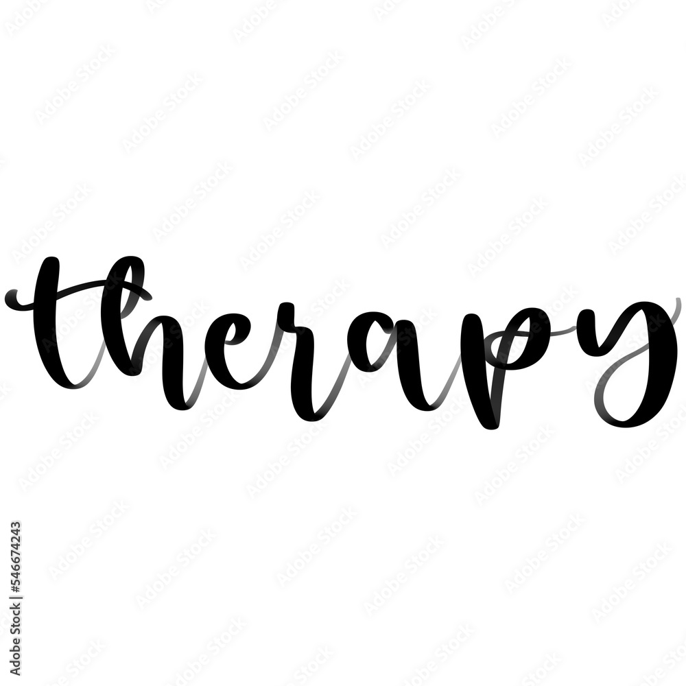 Isolated word therapy written in hand lettering