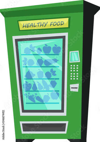 Healthy food vending machine flat icon Automated service