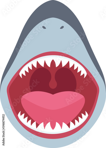 Shark jaws with sharp teeth flat icon Animal mouth photo