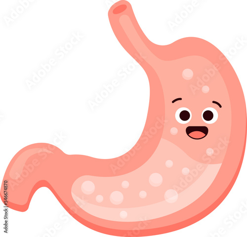 Human internal organ flat ion Cartoon stomach treatment