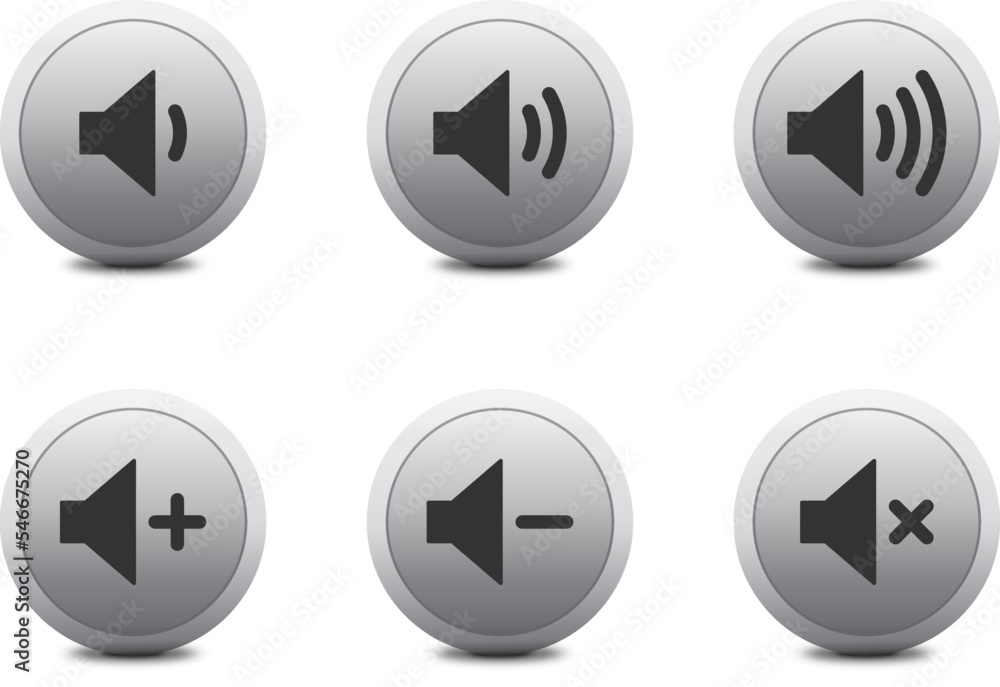 Speaker icons set. Volume symbols. Vector illustration. Speaker icons set. Volume symbols. Vector illustration.