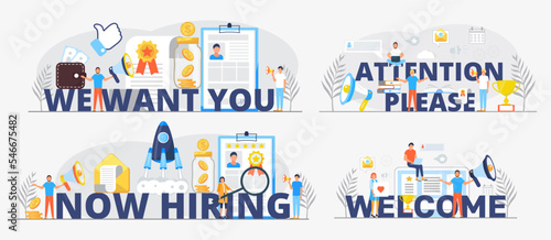 We want you big text with manager. Attention please big text. Now hiring banner.