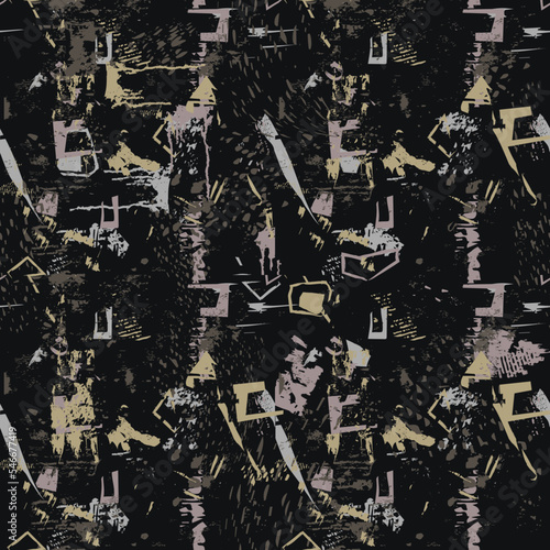 Camouflage Grunge Seamless Pattern. Abstract Spotted Dirty Background