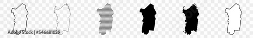 Sardinia Map Black | Sardinian Border | Italian Island Italy | Transparent Isolated | Variations