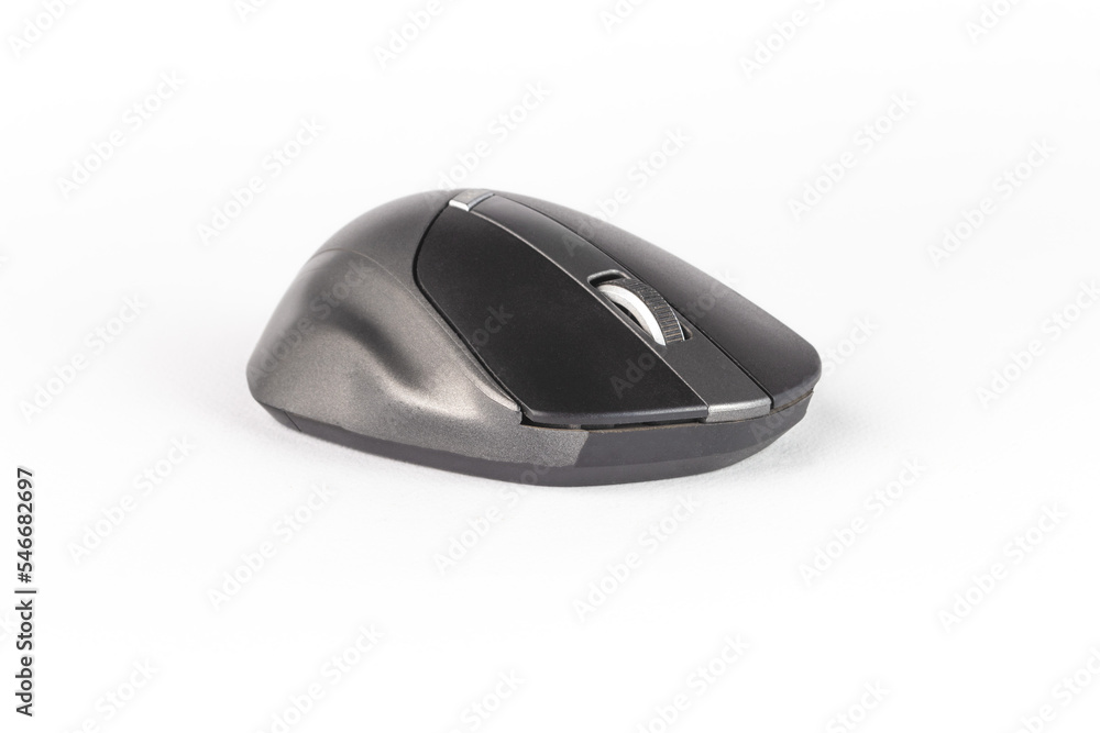 Wireless grey mouse front side right angle - grey - silver - white background Wireless grey mouse front side right angle - grey - silver - white background