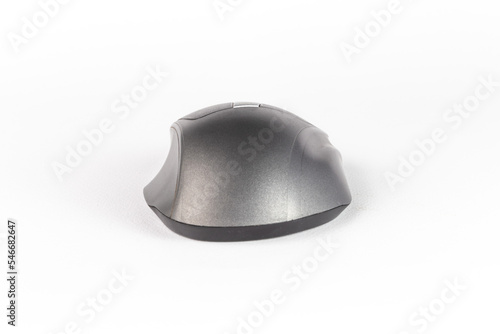 Wireless grey mouse back side\back face - grey - silver - white background