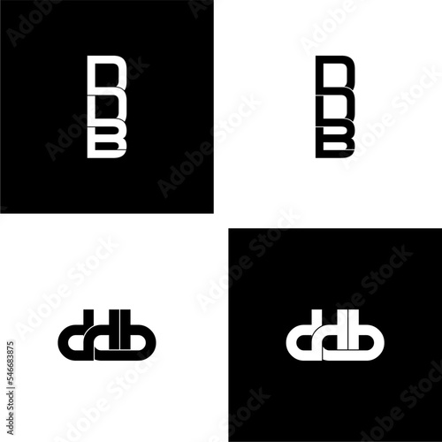 ddb letter initial monogram logo design set photo