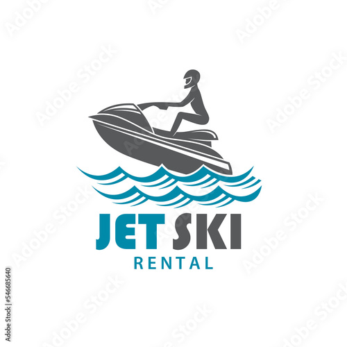 jet ski rental icon isolated on white background
