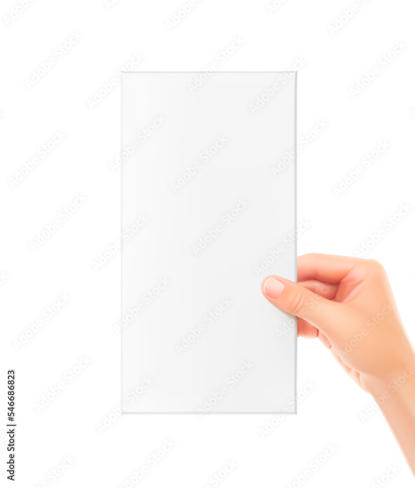 Hand holding sheet mockup. Vector illustration. Can be use for your design. Ready for your presentation. EPS10. Hand holding sheet mockup. Vector illustration. Can be use for your design. Ready for your presentation. EPS10.