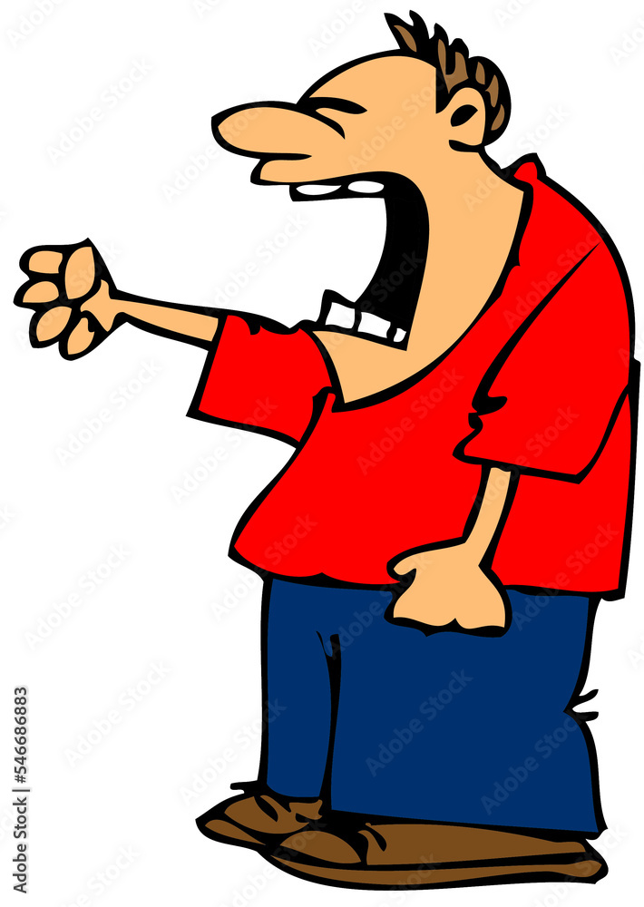 PNG illustration with a transparent background cartoon of an angry man yelling and shaking his fist PNG illustration with a transparent background cartoon of an angry man yelling and shaking his fist