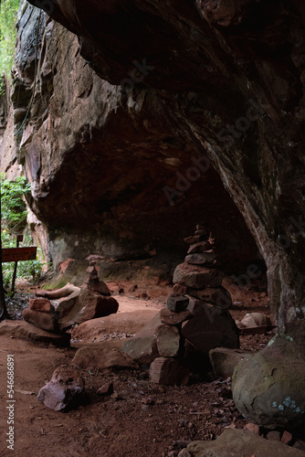natural cave in the forest photo