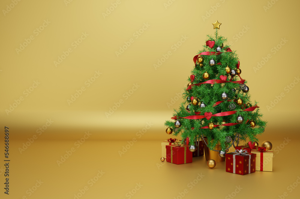 3d render of christmas concept with traditional decoration 3d render of christmas concept with traditional decoration