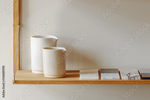 Wallpaper Mural Shelving with Pottery Torontodigital.ca