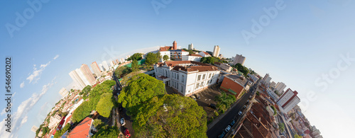 Saint Domingos church in Uberaba, drone view	